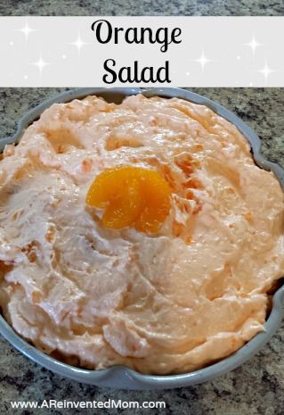 Orange Salad | A Reinvented Mom Cottage Cheese Fruit Salad, Cottage Cheese Fruit, Mandarin Orange Jello Salad, Orange Jello Salads, Orange Salad Recipes, Cheese Salad Recipes, Mandarin Orange Salad, Orange Fluff, Cottage Cheese Salad