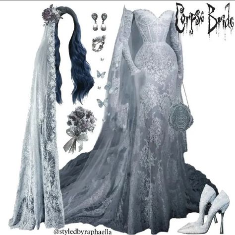 Corpse Bride Dress, Corpse Bride Halloween, Corpse Bride Wedding, Halloween Wedding Dresses, Halloween Bride Costumes, Bride Halloween, Nightmare Before Christmas Wedding, The Corpse Bride, Emily Corpse Bride