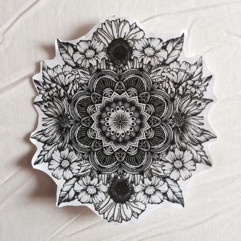 Tattoo Mandala, A Flower, Black And White, Tattoos, White, Black, Design