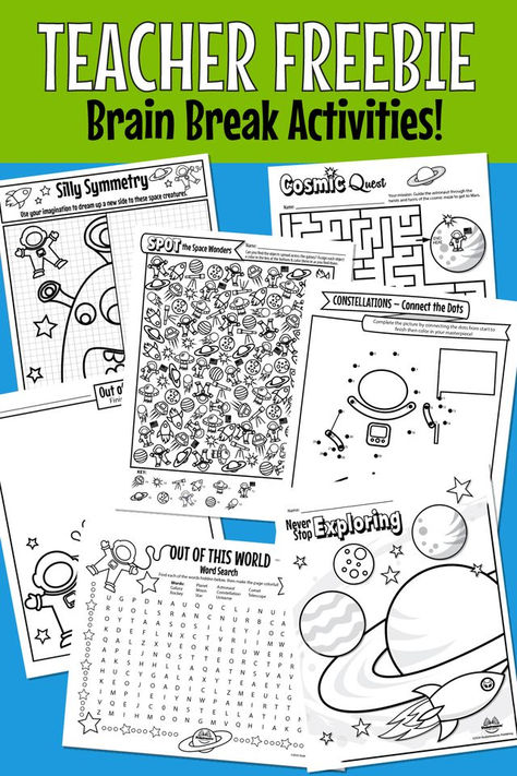 Give your students the gift of fun and focus with these FREE Brain Break Activities!🧠💡 Great for early finishers or a quick mental reset!  🖍️Engaging Coloring Pages 🖍️Enriching Mazes 🖍️Creative Drawing Prompts  🖍️And More Exciting Activities!   🌟Grab This FREE Resource Today!🌟 Early Finisher Activities 3rd Grade, Homeschool Templates, Brain Break Activities, Mental Reset, Ell Activities, Back To School Worksheets, Teaching Lessons Plans, Teacher Freebies, Teacher Boards