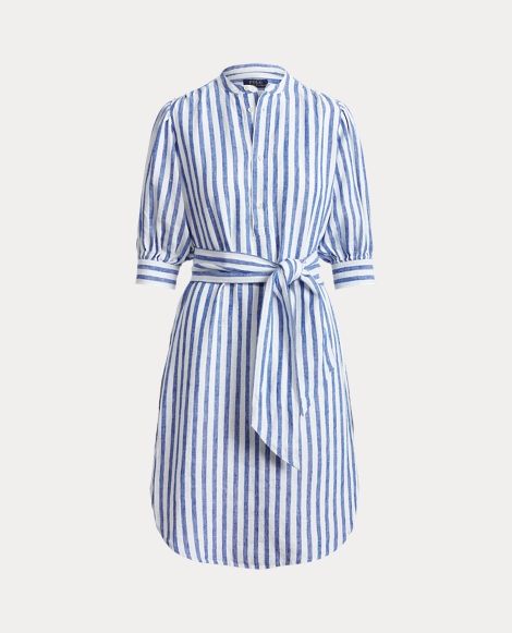 Belted Oxford Sleeveless Shirtdress for Women | Ralph Lauren® UK Linen Shirtdress, Navy Shirt Dress, Ladies Day Dresses, Women Ralph Lauren, Casual Day Dresses, Summer Blue, Ralph Lauren Home, Shirtdress, Ladies Day