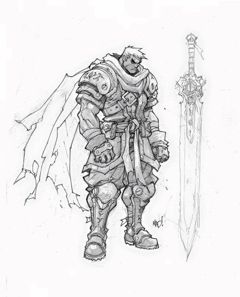 Joe Madureira - Garrison (Battle Chasers) Battle Chasers, Joe Madureira, Game Google, Character Sketches, Comic Book Artists, Character Design References, 애니메이션 캐릭터, Comic Artist, Comic Books Art