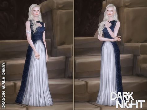 Dragon Scale Dress by DarkNighTt Dragon Scale Dress, Royal Dresses Fantasy, Sims 4 Dragon, Dragon Back Tattoo, Dresses Fantasy Gowns, Scale Dress, Dragon Dress, Feminine Clothes, Historical Clothes