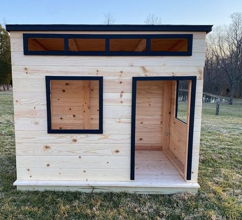 Modern Playhouse, Wood Playhouse, Outdoor Playhouse, Backyard Kids Play Area, Backyard Playhouse, Pallet House, Playhouse Outdoor, Backyard Playground, Kids Playhouse