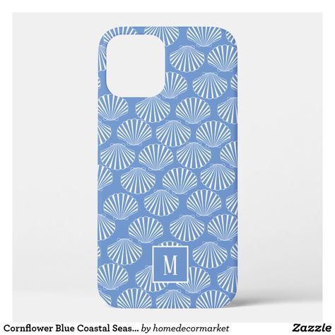 Cornflower Blue Coastal Seashell Pattern Case-Mate iPhone Case Seashell Phone Case, Surf Room Decor, Seashell Pattern, Seashells Patterns, Summer Phone Cases, Watercolor Iphone, Cool Cases, Pattern Case, Iphone 6 Case