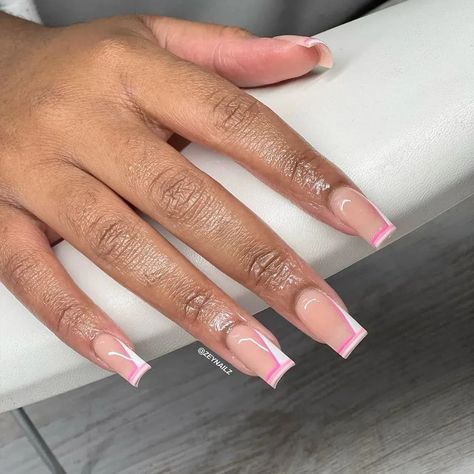 Braider Nails, Simple Nail Designs Acrylic, Vacay Nails, Simple Sets, Fye Nails, Toenail Art, Pink Tip Nails, Chic Nail Designs, Different Nail Designs