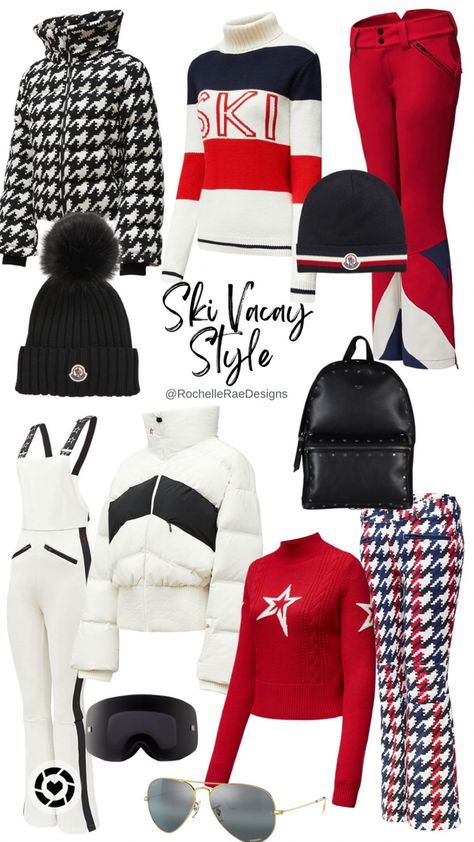 Perfect Moment Ski Outfit, Ski Resort Outfits For Women, Perfect Moment Ski, Apres Ski Outfits For Women, Red Ski Outfit, Ski Style Women, Ski Holiday Outfit, Retro Ski Outfit, Ski Trends