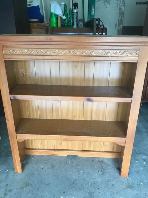 7 50 hutch top flipped upside down trash to treasure, Hutch Top Hutch Top Makeover, Repurposed Hutch, Farmhouse Bookcases, Hutch Top, Farmhouse Shelves, Diy Furniture Renovation, Diy Entertainment Center, Furniture Renovation, Trash To Treasure