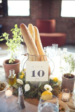 Green Yellow Bouquet, Bread Centerpiece, Rustic Italian Wedding, Italian Dinner Party, Basket Centerpieces, Italian Party, Italian Theme, Rustic Italian, Italian Dinner