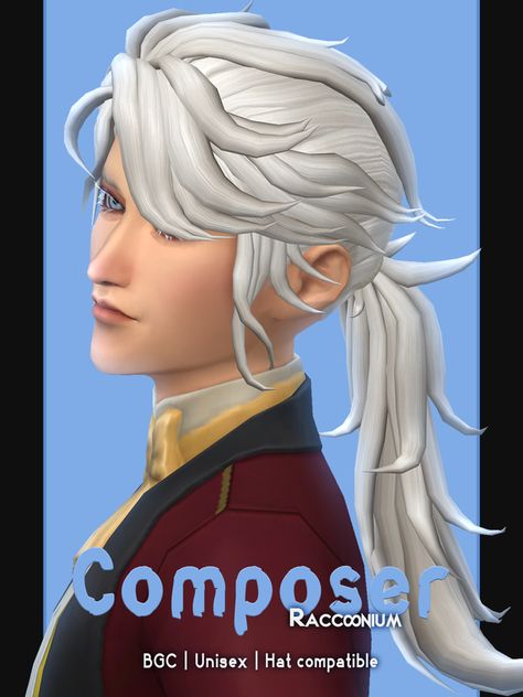 Composer hair | Patreon Hairstyles Sims 4 Cc, Dragon Age Characters, Sims Hair, The Sims4, Sims 4 Cc, Sims 4 Mods, Sims 2, Sims 3, Sims Cc