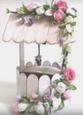 Popsicle Stick Crafts House, Popsicle Stick Houses, Diy Popsicle Stick Crafts, Fairy Garden Furniture, Popsicle Crafts, Fairy House Diy, Fairy Garden Designs, Fairy Garden Crafts, Fairy Furniture