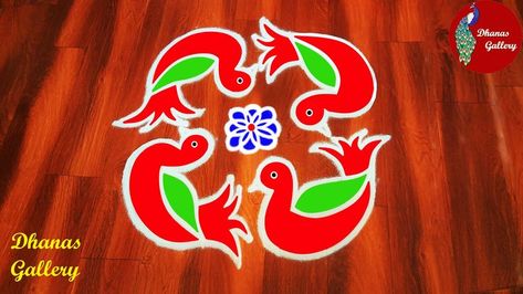 Easy Duck Rangoli | Birds rangoli design with dots | Birds kolam | Birds muggulu|Paravai kolam | daily muggu Birds Rangoli, Design With Dots, Rangoli Designs With Dots, Rangoli With Dots, Rangoli Design, Rangoli Designs, Dots, Birds, Design