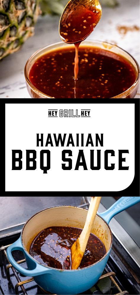 Hawaiian Bbq Sauce Recipe, Hawaiian Bbq Sauce, Homemade Bbq Sauce Recipe, Wing Sauce Recipes, Chicken Wing Sauces, Hawaiian Bbq, Homemade Sauce Recipes, Barbecue Sauce Recipes, Bbq Sauce Recipe