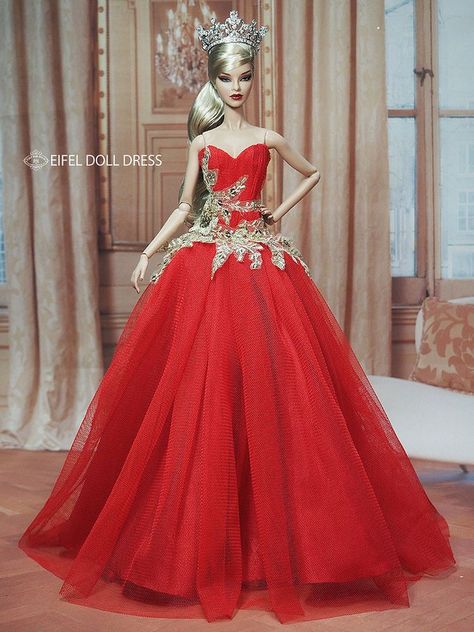 Barbie Red Dress, Barbie Miss, Accessoires Barbie, Dress For, Barbie Gowns, Bride Dolls, Barbie Patterns, Fashion Royalty Dolls, Barbie Princess