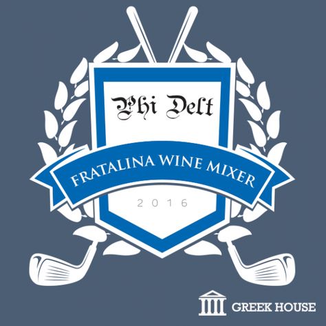 Phi Delta Theta Fratalina Wine Mixer | Greek House | #Mixers & Socials #Social #Mixer #Swap #Athletic #Sports #Intramurals #Golf #Crest #Wine #Clubs Golf Crest, Wine Mixers, Phi Delta Theta, Greek House, Fraternity Shirts, Custom Greek Apparel, Fraternity Apparel, Custom Design Shirts, Greek Clothing