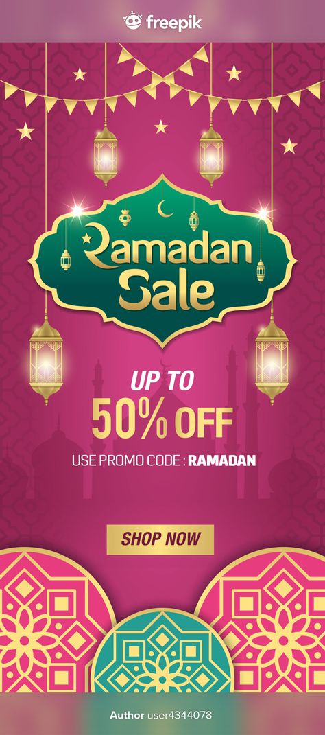 Ramadan Sale Design, Ramadan Banner Design, Fashion Sale Design, Ramadhan Sale, Sale Banner Design, Islamic Ornament, Ramadan Sale, Banner Frame, Visual Advertising