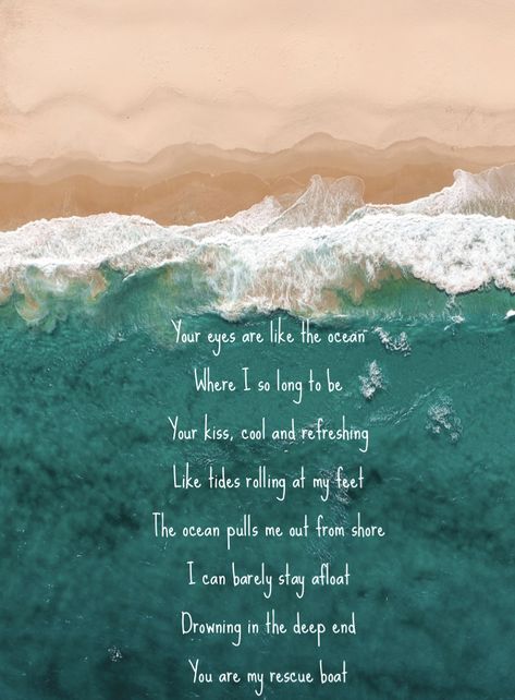 The Ocean and Love in a poem Ocean Love Poem, Poems About The Ocean, Ocean Love Quotes, Ocean Poem, Ocean Wedding Theme, Wedding Script, Ocean Quotes, Love Poem, Poems Beautiful