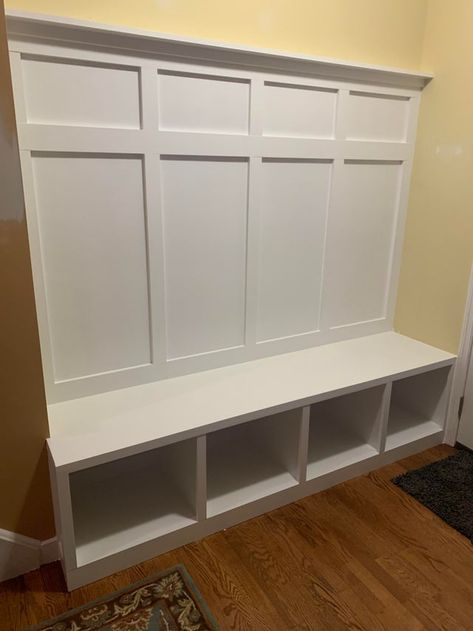 Small Mudroom Ideas, Cherry Wood Floors, Wall Bench, Mudroom Storage Bench, Mud Room Entry, Mudroom Decor, Entry Bench, Entryway Bench Storage, Mud Room Storage