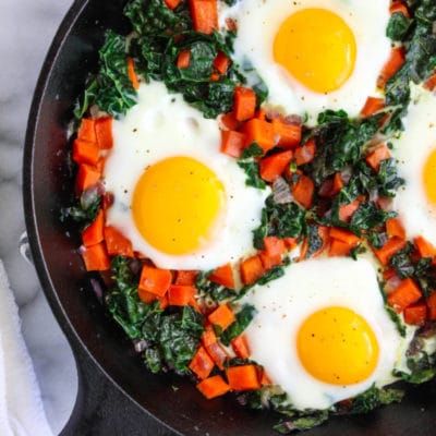 French Toast Bake - #foodbyjonister Kale Eggs, Sweet Potato Egg, Kale Sweet Potato, Mushroom Kale, Sweet Potato And Kale, Wine Poached Pears, Sweet Potato Kale, Healthy Eggs, Poached Pears