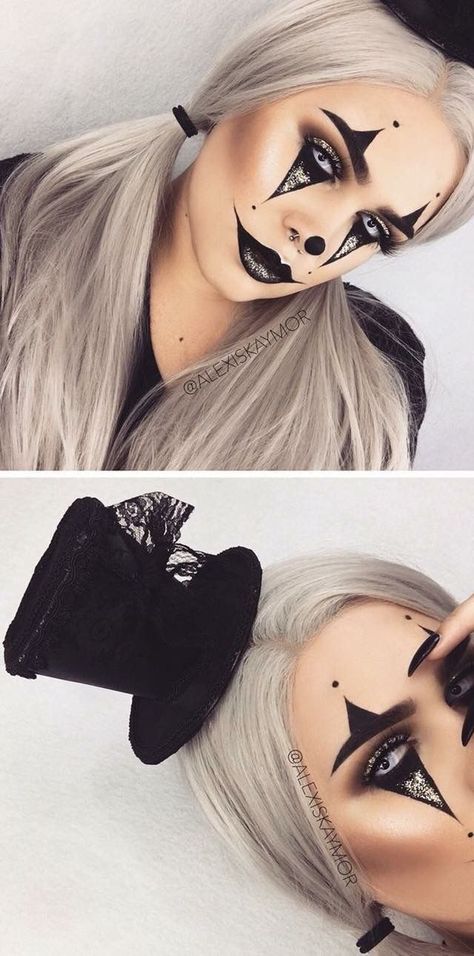 Adult Halloween Makeup, Pelottava Halloween, Make Up Diy, Halloween Makeup Clown, Halloweenský Makeup, Halloween Make-up Looks, Holloween Makeup, Halloween Decor Diy, Horror Make-up