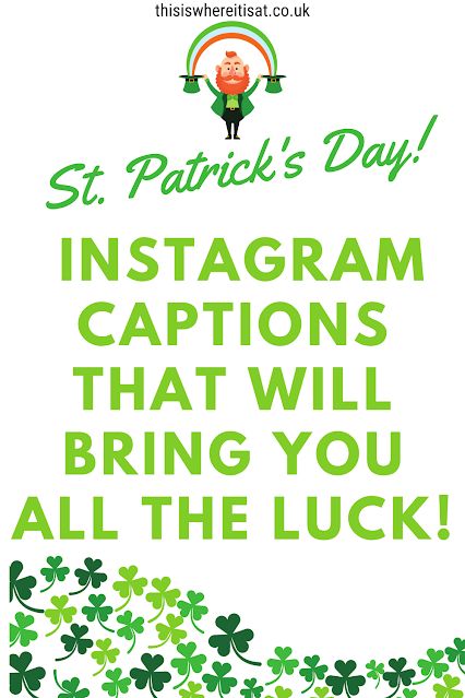 st patrick day instagram captions that will bring you all the luck! St Patricks Day Instagram Post, St Patrick's Day Instagram Captions, Saint Patricks Day Quotes Funny, St Patrick's Day Captions, Lucky Quotes Funny, St Patricks Day Quotes Inspiration, St Patrick’s Day Insta Captions, Lucky Captions Instagram, St Pattys Day Captions For Instagram