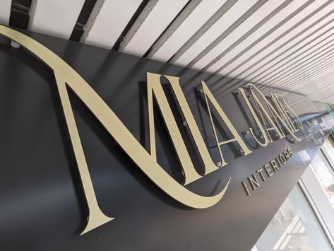 Eye-catching bespoke 3D logos and letters. Our letters are CNC routed from the best quality Aluminium Composite sheets which are supplied in a brushed stainless steel effect finishes with different colour options which include Copper, Silver & Gold.  Our letters and logos can be fixed to a background surface/wall in one of the following two ways... a. We can provide them with very high bond tape to the rear of the letter so that you can stick them FLAT to most surfaces. We will also provide you Beauty Signs, 3d Logos, Company Office, Copper Rose Gold, Logo Company, Wall Logo, Office Signs, Copper Rose, Office Walls