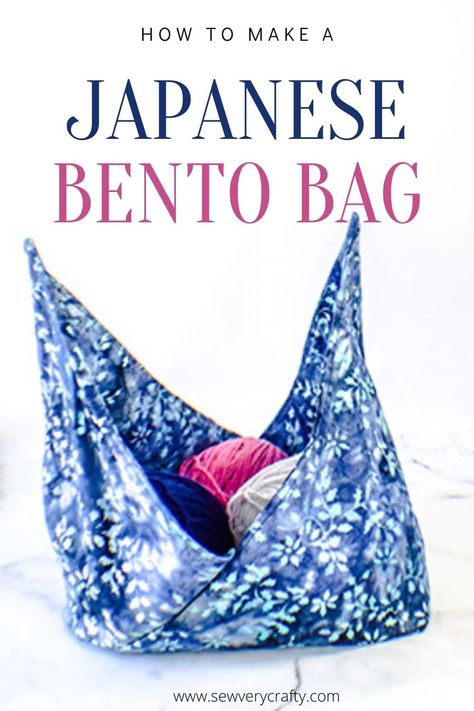 How to Make a Japanese Bento Bag - Sew Very Crafty Beginner Japanese, Hobo Bag Patterns, Japanese Sewing Patterns, Bento Bag, Japanese Knot Bag, Japanese Bag, Bento Bags, Basic Sewing, Japanese Bento