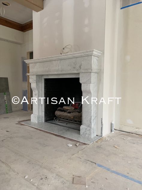 Tuscan Remodel, Handmade Fireplace, Fireplace Mantels Ideas, Marble Fireplace Mantle, Marble Hearth, Living Room Mantle, Cast Stone Fireplace, Marble Fireplace Mantel, Marble Fireplace Surround