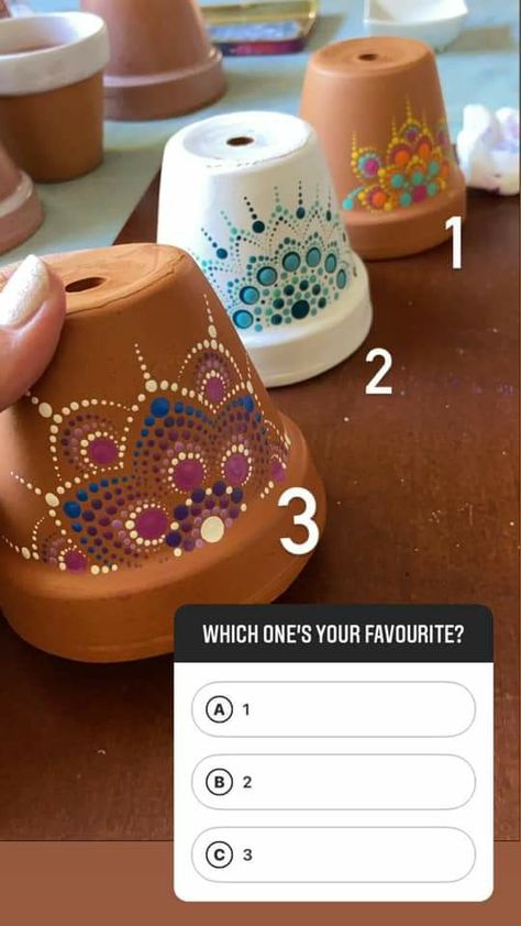 Dot Painting Pots, Dot Painted Flower Pots, Dot Painting Flower Pots, Pot Dot Painting, Flowers Drawing Easy, Rose Flowers Drawing, Decoration Craft Ideas, Pot Drawing, Easy Rose