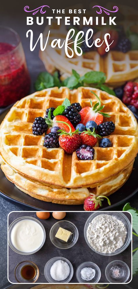 Waffles With Buttermilk, Crispy Buttermilk Waffles, Butter Milk Waffle Recipe, Belgian Waffle Recipe Buttermilk, Overnight Waffle Batter, Buttermilk Waffles Pioneer Woman, Homemade Buttermilk Waffles, Homemade Buttermilk Waffle Recipe, Buttermilk Waffles From Scratch