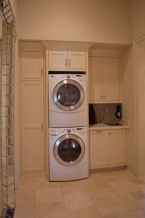 Mini Fridge In Laundry Room, Washer Dryer Laundry Room, Elegant Laundry Room, Laundry Quotes, Stacked Laundry Room, Laundry Room Storage Shelves, Small Laundry Room Organization, Room Storage Diy, Basement Laundry Room