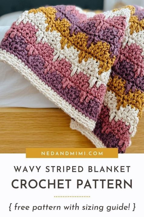 Bulky Yarn Crochet, Crochet Blanket Border, Chunky Crochet Blanket Pattern, Crochet Baby Blanket Pattern, Crochet Throw Pattern, Striped Blanket, Chunky Crochet Blanket, Scrap Yarn, Crocheting Ideas