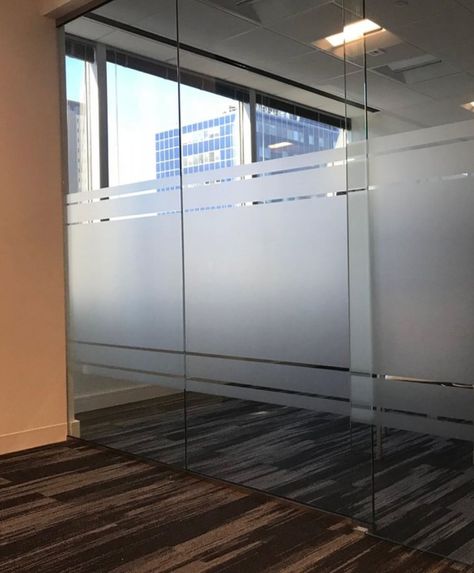 Are you looking for a Decorative Window Tint to put in your office building? Add a touch of class to your glass in a Commercial or Residential space by calling us at (407)-628-8468 or visiting our website by clicking the photo. FREE ESTIMATES. #windowtint #orlando #windowdesign #officespace #officetint #officeglass #conferenceroom #interiordesign #interiordesignglass #officedesign #glassdesign #windows #windowupdates #homedesign #home Glass Frosting Design, Window Film Office, Glass Sticker Design, Glass Wall Office, Glass Window Decals, Office Desk Designs, Frosted Glass Design, Glass Store, Bedroom Cupboard Designs