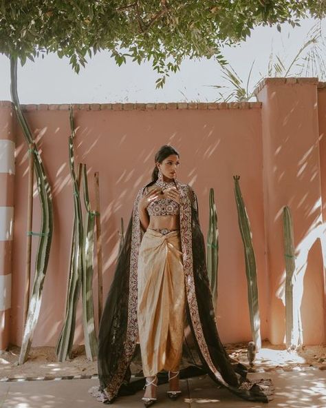 CLAD by Tanya Vohra on Instagram: "CLAD x ANAMIKA KHANNA Wedding outfits can be an investment, especially those worn to micro functions. Every element of this striking Anamika Khanna ensemble can be repurposed individually – the heavily embellished blouse can be worn with neutral skirts or saris, while the dhoti skirt can be paired with several other blouses. The pièce de résistance: the gorgeous Kashmiri-threadworked dupatta, can be caped, draped and added to any outfit to elevate it. A weddin Dhoti Skirt, Western Outfits Men, Anamika Khanna, Cocktail Outfit, Wedding Stylist, Embellished Blouse, Wedding Cocktails, Wedding Outfits, Bride Style