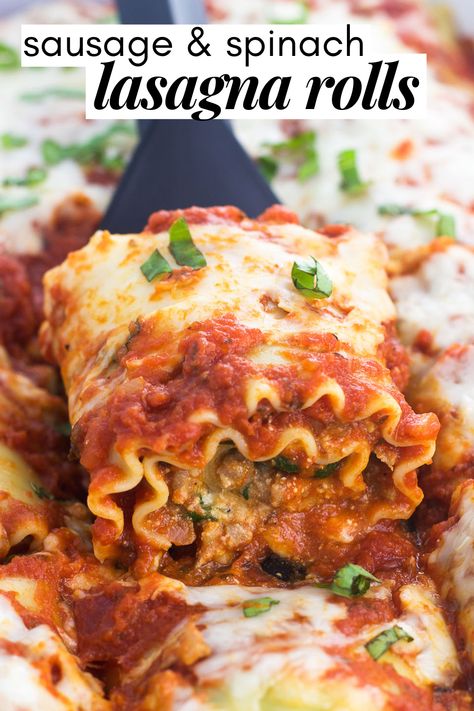 Sew Upcycle, Lasagna Roll Ups Recipe, Italian Sausage Spinach, Lasagne Roll Ups, Natashas Kitchen, Lentils Recipes, Italian Sausage Lasagna, Lasagna Recipe With Ricotta, Sausage And Spinach