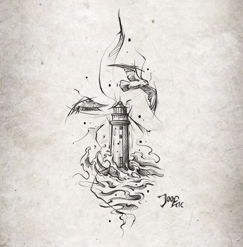 Abstract Lighthouse Tattoo, Lighthouse And Boat Tattoo, Lighthouse Tattoo Design Realistic, Lighthouse Sleeve Tattoo, Lighthouse Drawing Tattoo, Sea Tattoo Men, Light House Tattoo Design, Lighthouse Tattoo For Women, Tattoo Ideas Sea