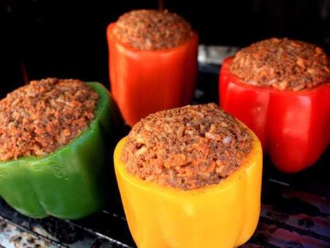 Green Mountain Grill Recipes, Grilled Stuffed Peppers, Bell Peppers Stuffed, Traeger Cooking, Traeger Grill Recipes, Eggplant Recipes Easy, Smoker Cooking, Smoked Beef Brisket, Pellet Grill Recipes