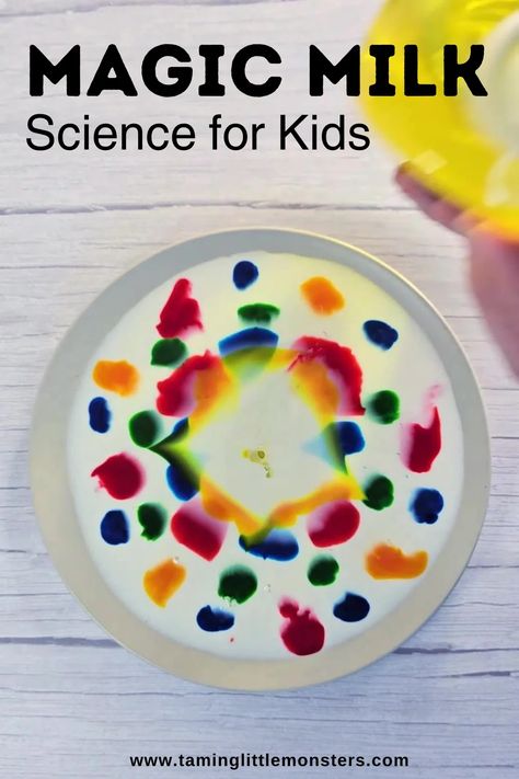 Learn how to do the Magic Milk science experiment. This is a fun STEM activity for kids of all ages who love hands-on learning. Science Fair Projects For Preschoolers, Science For Kindergarten Experiment, Stem Experiments Elementary, Science Experiences For Preschoolers, Easter Experiments For Preschoolers, Science Experiment For Kindergarten, Science Project For Kindergarten, Science Experiments Kids Kindergarten, Fun Stem Activities For Kids