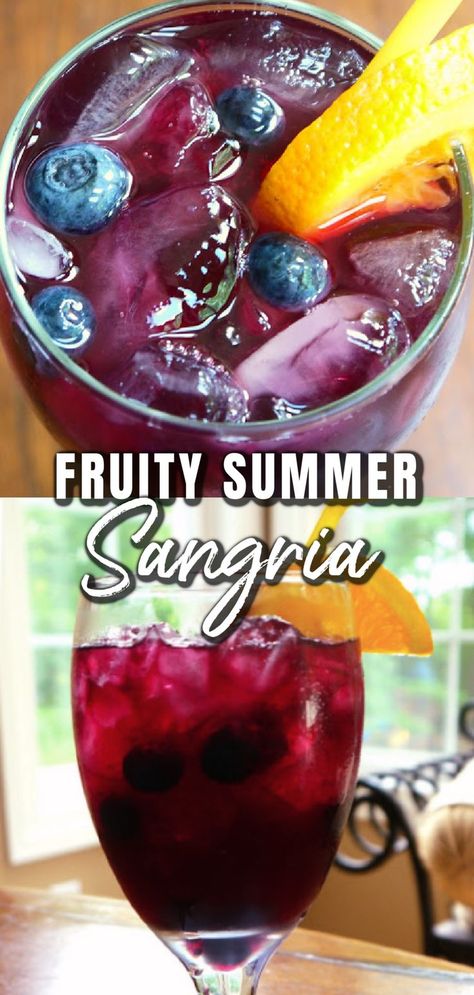 FRUITY SUMMER SANGRIA - Summer in a glass! So freshing. Perfect for outdoor parties, BBQ and get-togethers, always a hit! Sangria Summer, Sangria Drink, Drinks Summer, Jello Shot, Sangria Recipes, Cranberry Juice, Slushies, Outdoor Parties, Summer Cocktails