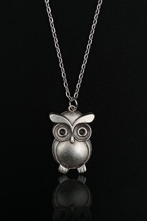 Lover Necklace, Sterling Silver Owl, Owl Pendant Necklace, Animal Necklace, Animal Pendant, Lovers Necklace, Owl Necklace, Owl Jewelry, Bird Pendant