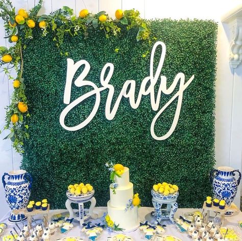 Bbq Baby Shower Decorations, Lemon Themed Party, Lemon Themed Bridal Shower, Yellow Wedding Theme, Hosting Parties, Lemon Theme, Sunshine Baby Showers, Baby Shower Bbq, Spring Baby Shower