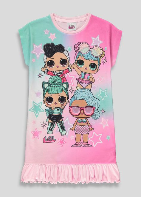 Girls L.O.L. Surprise Short Sleeve Nightie (4-11yrs) – Multi – Matalan Justice Girls Clothes, Banana In Pyjamas, Fleece Pjs, Princess Toys, Girls Nightwear, 2nd Baby, Nice Shorts, Newborn Girl, American Girl Doll