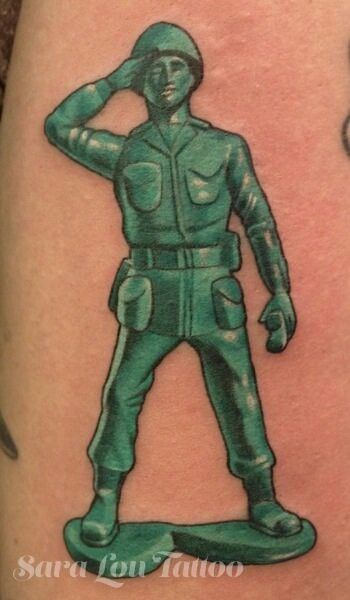 Toy Soldier Tattoo, Soldier Tattoo, Inner Arm Tattoos, Helmet Tattoo, Tattoos And Meanings, Patriotic Tattoos, Green Army Men, Army Man, Gangsta Tattoos