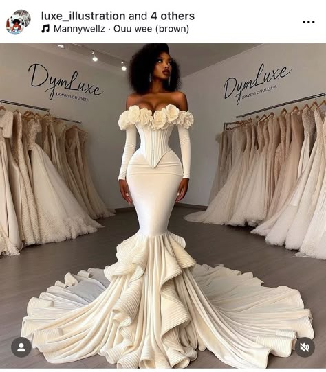 Civil Wedding Dresses Classy, Elegant Wedding Dress Ballgown, Glam Wedding Dress, Stylish Wedding Dresses, Wedding Ideas Dresses, Fancy Wedding Dresses, Elegant Attire, Prom Dress Inspiration, Dream Wedding Ideas Dresses