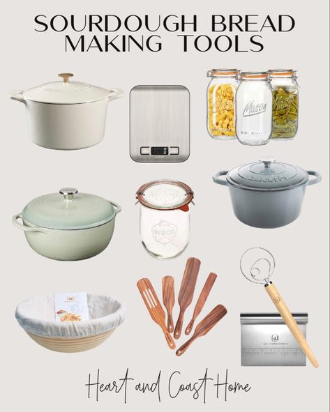 Tools Needed To Make Sourdough Bread, Sourdough Bread Equipment, Sourdough Bread Supplies, Sourdough Bread Essentials, Sourdough Bread Making Tools, Sourdough Starter Storage, Sourdough Baking Tools, Sourdough Bread Accesories, Bread Making Accessories