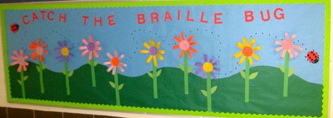 Braille Board Spring Bulletin, School Door Decorations, Spring Bulletin Boards, School Doors, Bulletin Board Ideas, Classroom Organisation, Sculpture Projects, Computer Lab, Creative Display