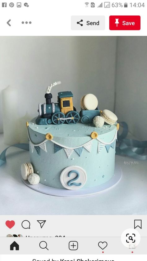 Birthday Cake Train Boys, 2nd Birthday Boy Cake Ideas, Chugga Chugga Two Two Birthday Cake, Baby Boy Birthday Cake 2nd, Train Birthday Cakes For Boys, Blue Cakes For Boys, Train Cakes For Boys 2nd Birthday, Birthday Cake Boys 2nd, First Birthday Boy Cake Ideas