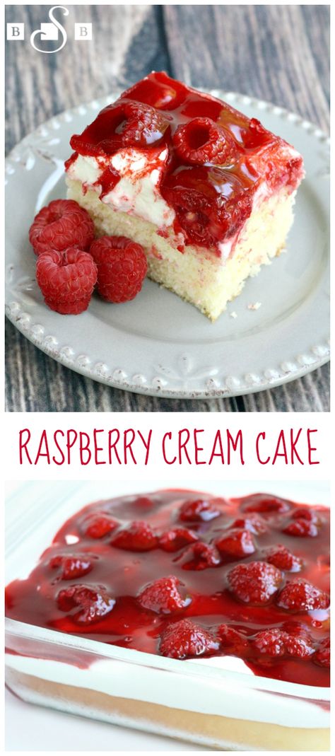 Raspberry Cream Cake, Danish Dessert, Sweet Whipped Cream, Raspberry Desserts, Raspberry Cream, Raspberry Recipes, Dessert Easy, White Cake Mixes, Yummy Sweets