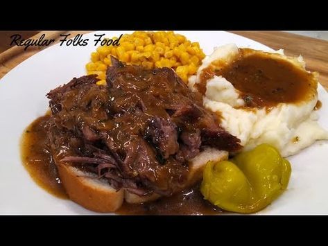 (1593) Ole School Open Face Roast Beef and Gravy - YouTube Open Face Roast Beef, Open Faced Roast Beef, Roast Beef And Gravy, Beef And Gravy, How To Make Gravy, Mississippi Pot Roast, Beef Chuck, Beef Stock, Dinner Meals