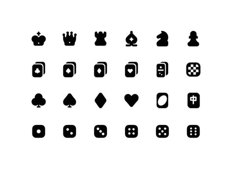 Glyph Icon, Game Icon, Glyphs, Card Game, Icon Set, Board Games, Card Games, Vector Art, Vector Free